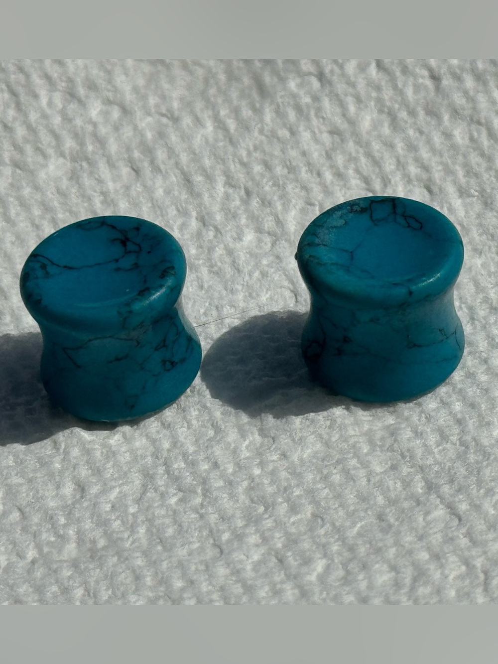 Vintage Turquoise Stone Flare Ear Plugs - Blue Earrings Body Jewelry Gauges